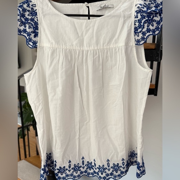 Madewell Women’s White Embroidered Story Top Size 4 - Picture 2 of 6